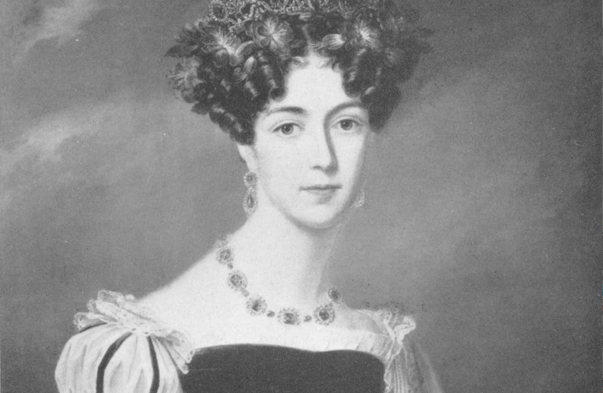 Svartvit bild av kronprinsessan Josefina av Leuchtenburg