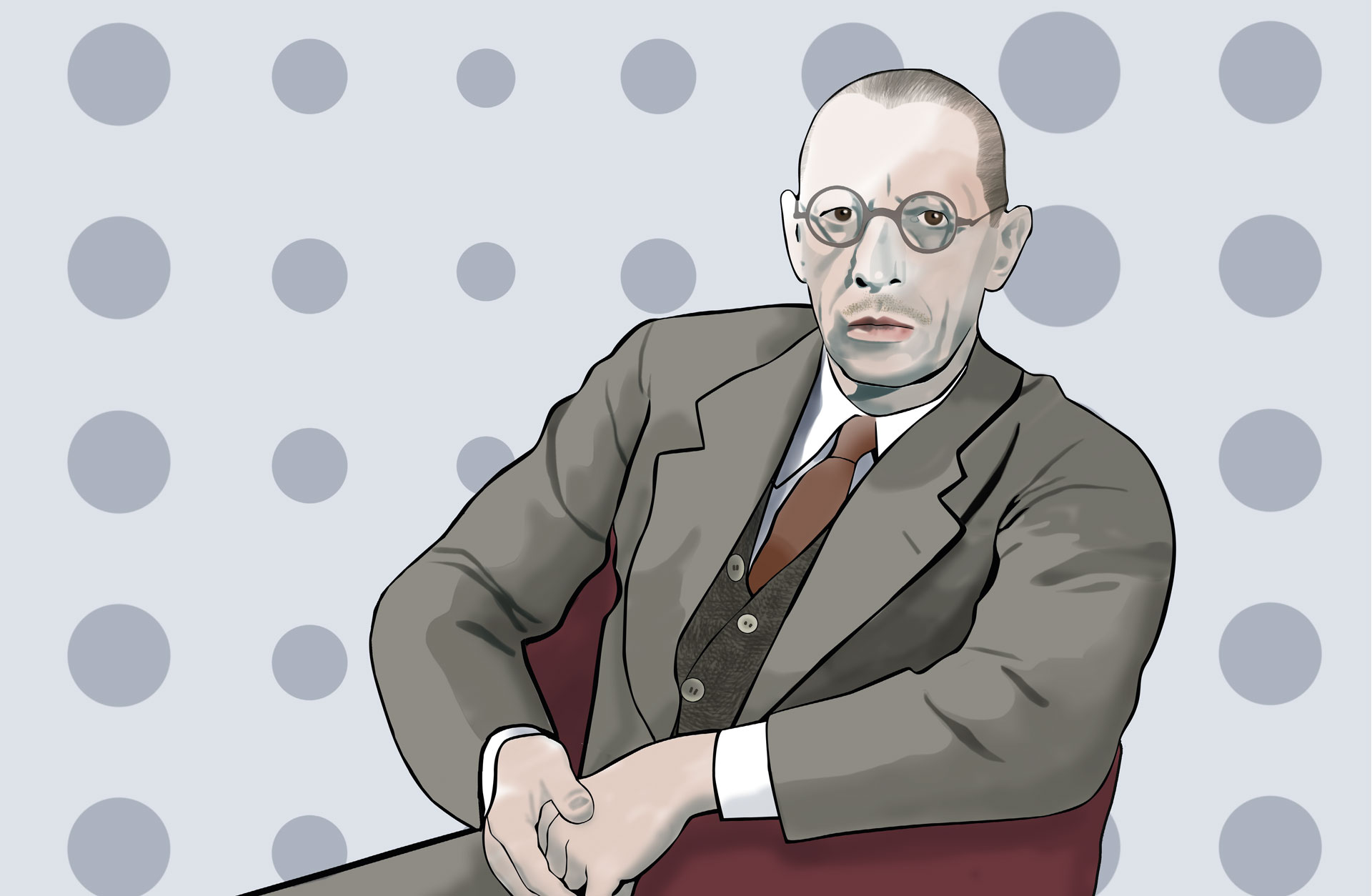 illustration av kompositören Igor Stravinsky