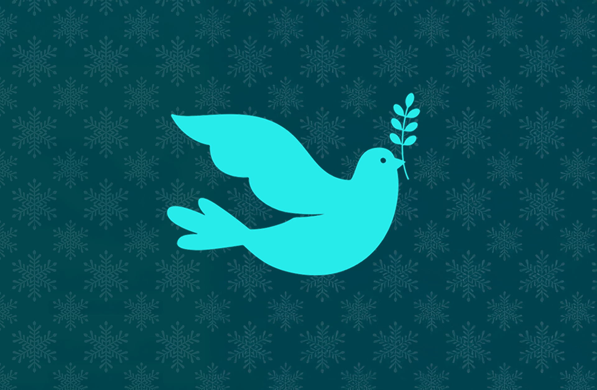 En turkos duva med en kvist i näbben på en grön bakrund