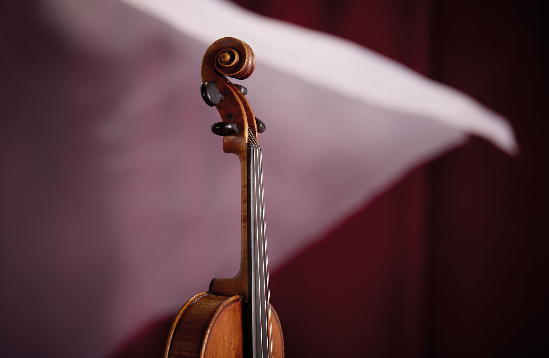 Övre delen på en fiol.